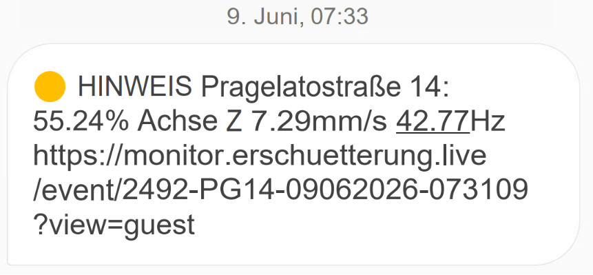 SMS-Benachrichtigung mit Event-Link