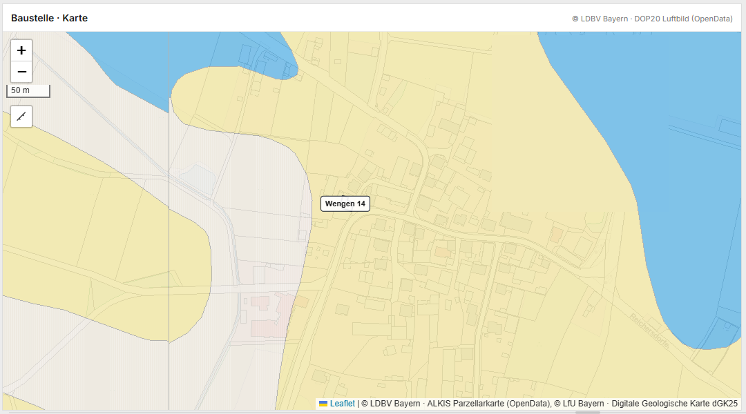 Geologische Karte aus dem Geoportal