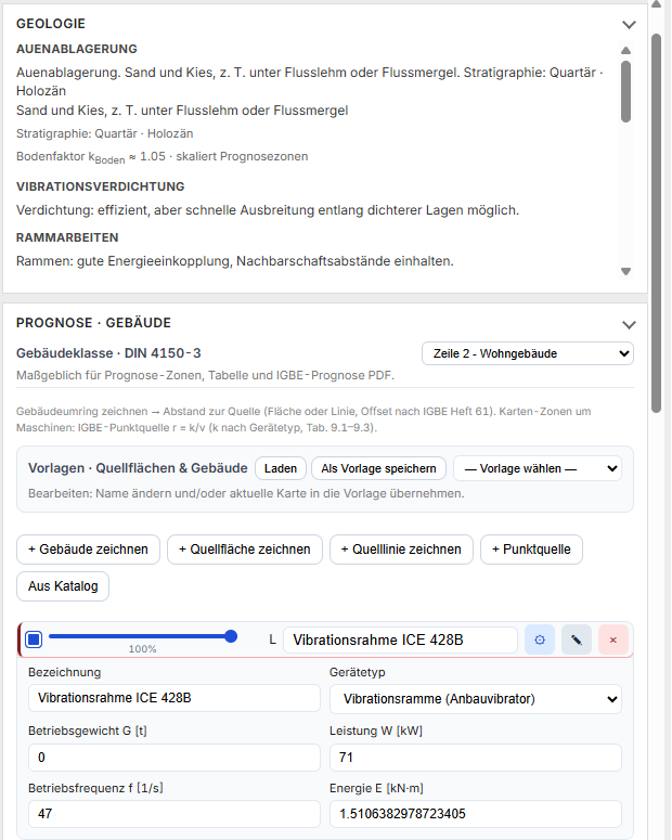 Seitenmenü Geologie und Prognose Gebäude
